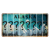 Alaska Northern Lights Cut License Plate Strips (Set of 8) Question Mark