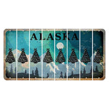 Alaska Northern Lights Cut License Plate Strips (Set of 8) Christmas Tree