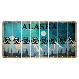 Alaska Northern Lights Cut License Plate Strips (Set of 8) Radioactive
