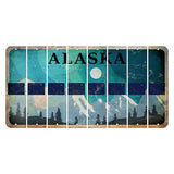 Alaska Northern Lights Cut License Plate Strips (Set of 8) State Flag