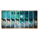 Alaska Northern Lights Cut License Plate Strips (Set of 8) Donkey