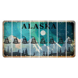 Alaska Northern Lights Cut License Plate Strips (Set of 8) Gadsden