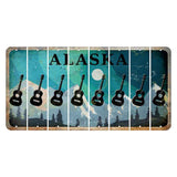 Alaska Northern Lights Cut License Plate Strips (Set of 8) Guitar
