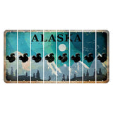 Alaska Northern Lights Cut License Plate Strips (Set of 8) Squirrel