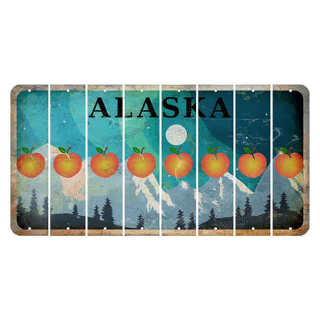 Alaska Northern Lights Cut License Plate Strips (Set of 8) Peach