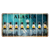 Alaska Northern Lights Cut License Plate Strips (Set of 8) Lantern