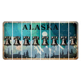 Alaska Northern Lights Cut License Plate Strips (Set of 8) Liberty Bell