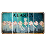 Alaska Northern Lights Cut License Plate Strips (Set of 8) Baseball