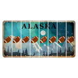 Alaska Northern Lights Cut License Plate Strips (Set of 8) Football