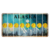 Alaska Northern Lights Cut License Plate Strips (Set of 8) Softball