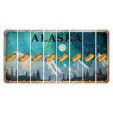 Alaska Northern Lights Cut License Plate Strips (Set of 8) Hotdog