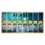 Alaska Northern Lights Cut License Plate Strips (Set of 8) School Bus