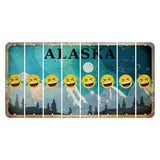Alaska Northern Lights Cut License Plate Strips (Set of 8) Emoji - Laughing