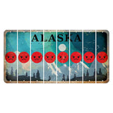 Alaska Northern Lights Cut License Plate Strips (Set of 8) Emoji - Angry