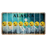 Alaska Northern Lights Cut License Plate Strips (Set of 8) Emoji - Winking