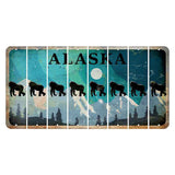 Alaska Northern Lights Cut License Plate Strips (Set of 8) Gorilla
