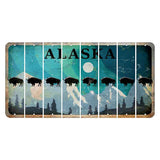 Alaska Northern Lights Cut License Plate Strips (Set of 8) Buffalo