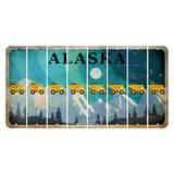 Alaska Northern Lights Cut License Plate Strips (Set of 8) Dump Truck