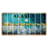 Alaska Northern Lights Cut License Plate Strips (Set of 8) Cement Truck