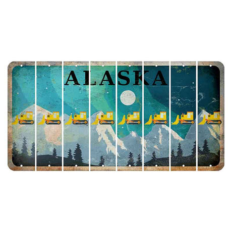 Alaska Northern Lights Cut License Plate Strips (Set of 8) Dozer