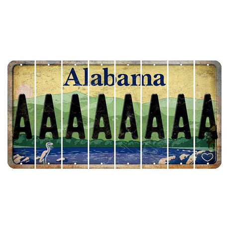 Alabama Lake and Forest Cut License Plate Strips (Set of 8) A