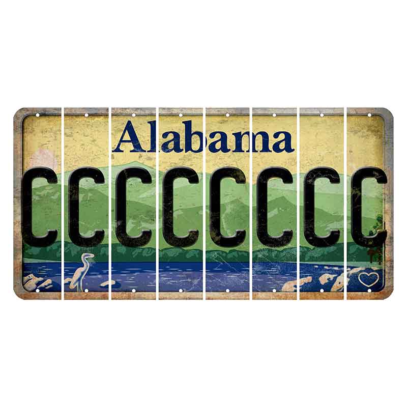 Alabama Lake and Forest Cut License Plate Strips (Set of 8) C
