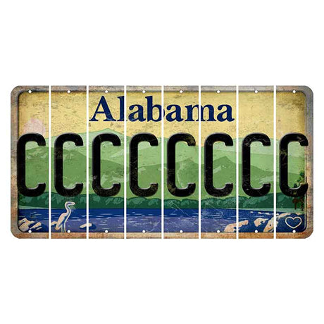 Alabama Lake and Forest Cut License Plate Strips (Set of 8) C