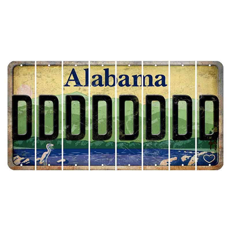 Alabama Lake and Forest Cut License Plate Strips (Set of 8) D