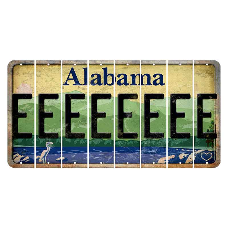 Alabama Lake and Forest Cut License Plate Strips (Set of 8) E
