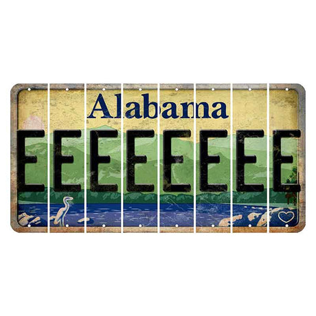Alabama Lake and Forest Cut License Plate Strips (Set of 8) E