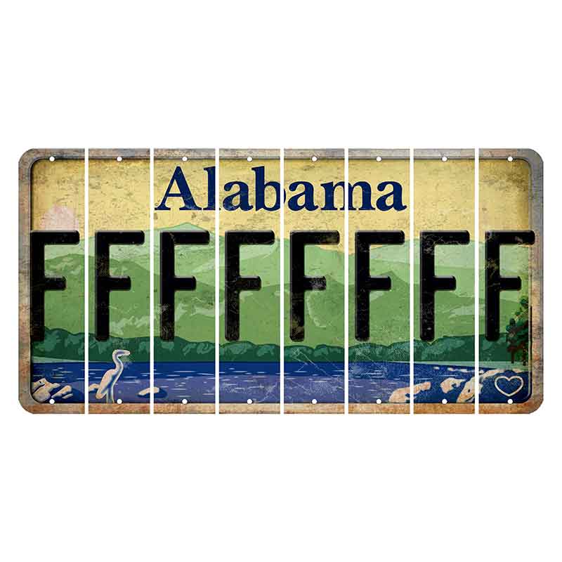 Alabama Lake and Forest Cut License Plate Strips (Set of 8) F