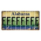 Alabama Lake and Forest Cut License Plate Strips (Set of 8) F