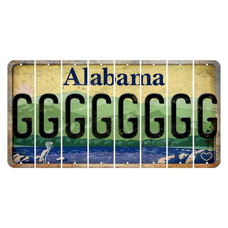 Alabama Lake and Forest Cut License Plate Strips (Set of 8) G