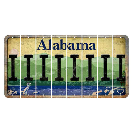 Alabama Lake and Forest Cut License Plate Strips (Set of 8) I