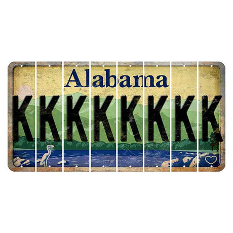 Alabama Lake and Forest Cut License Plate Strips (Set of 8) K
