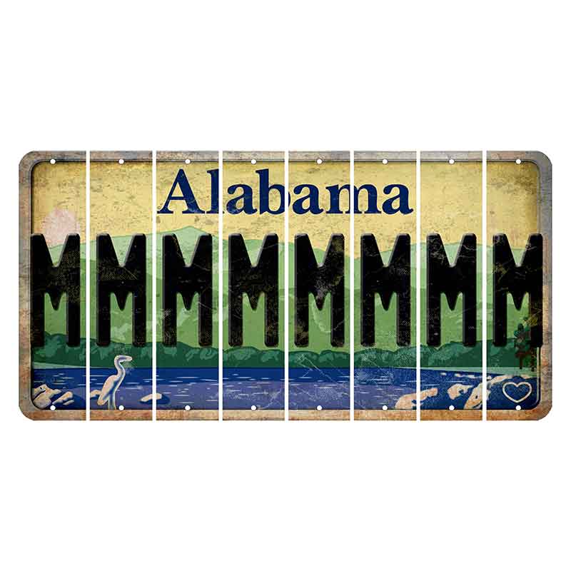 Alabama Lake and Forest Cut License Plate Strips (Set of 8) M