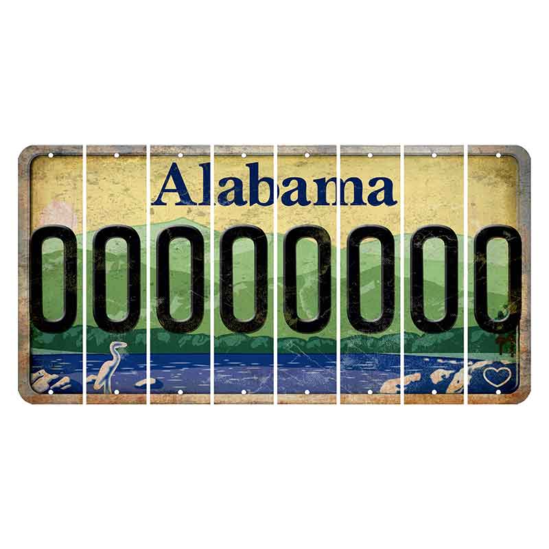 Alabama Lake and Forest Cut License Plate Strips (Set of 8) O