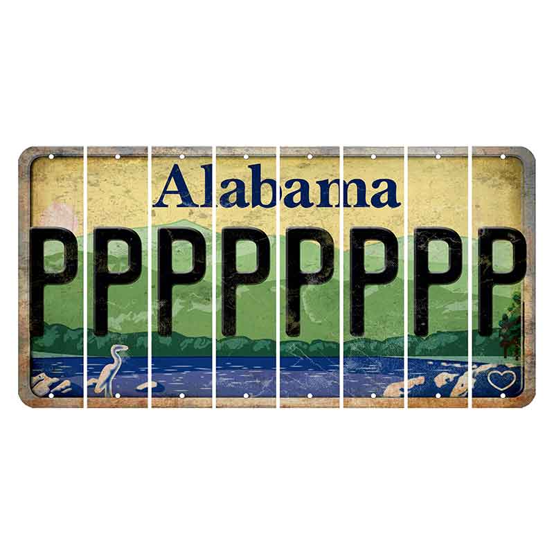 Alabama Lake and Forest Cut License Plate Strips (Set of 8) P