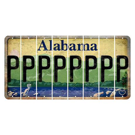 Alabama Lake and Forest Cut License Plate Strips (Set of 8) P