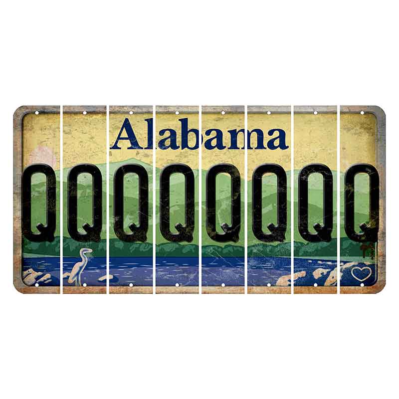 Alabama Lake and Forest Cut License Plate Strips (Set of 8) Q