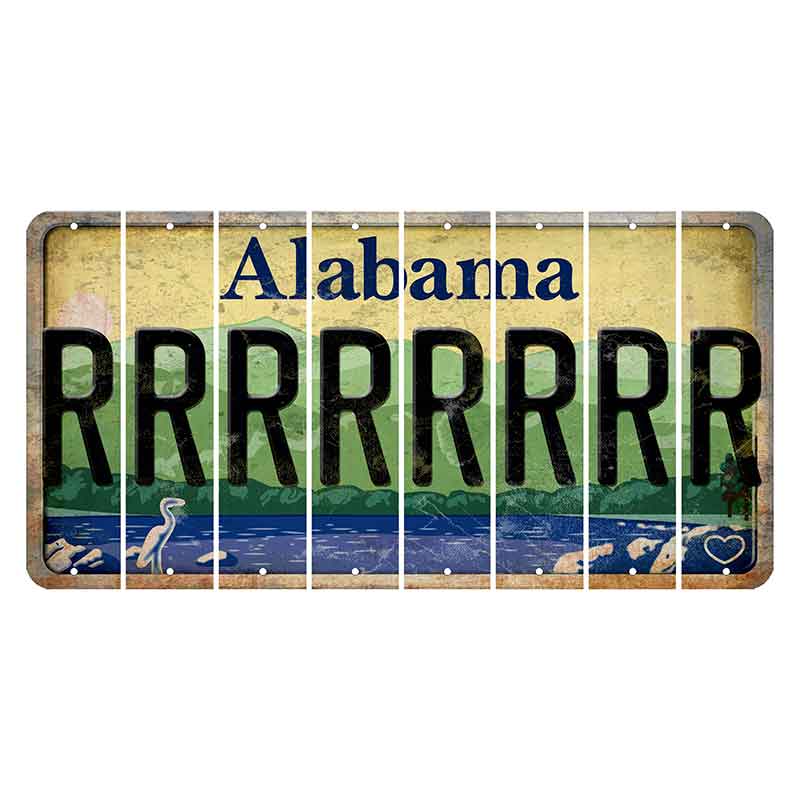 Alabama Lake and Forest Cut License Plate Strips (Set of 8) R