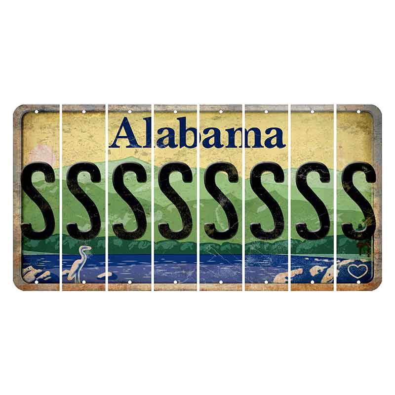 Alabama Lake and Forest Cut License Plate Strips (Set of 8) S