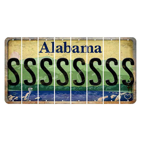 Alabama Lake and Forest Cut License Plate Strips (Set of 8) S