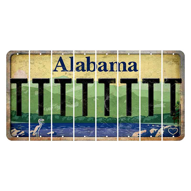 Alabama Lake and Forest Cut License Plate Strips (Set of 8) T
