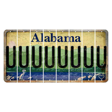 Alabama Lake and Forest Cut License Plate Strips (Set of 8) U