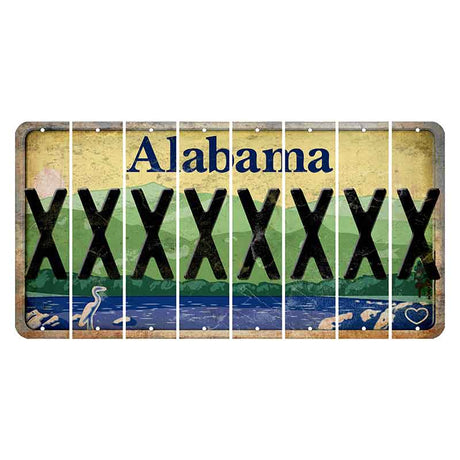 Alabama Lake and Forest Cut License Plate Strips (Set of 8) X