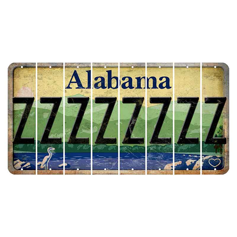 Alabama Lake and Forest Cut License Plate Strips (Set of 8) Z