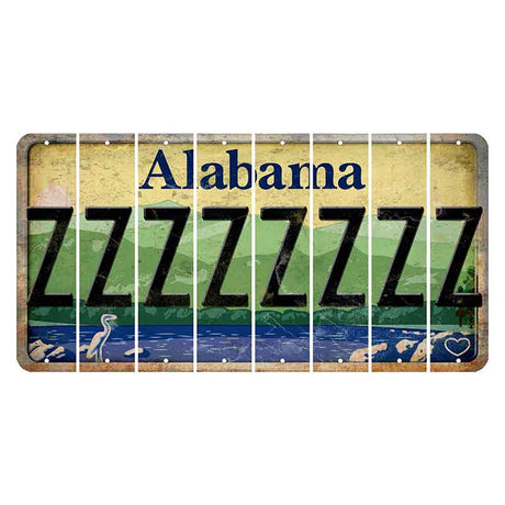 Alabama Lake and Forest Cut License Plate Strips (Set of 8) Z
