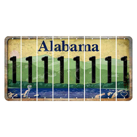 Alabama Lake and Forest Cut License Plate Strips (Set of 8) 1