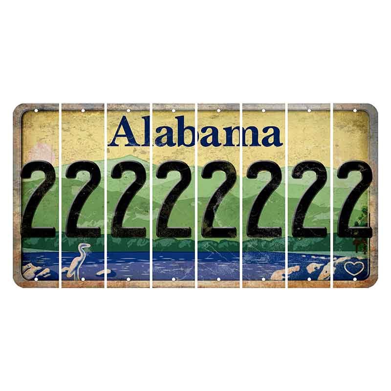 Alabama Lake and Forest Cut License Plate Strips (Set of 8) 2
